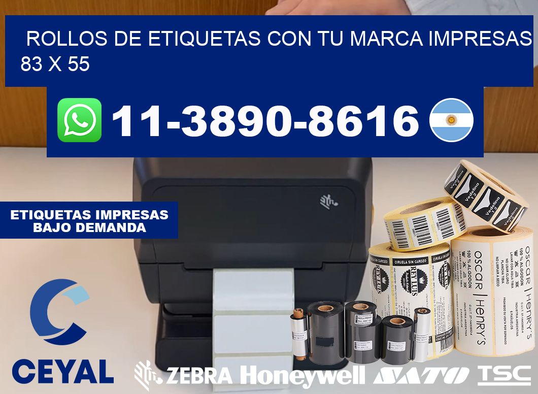 rollos de etiquetas con tu marca impresas 83 x 55