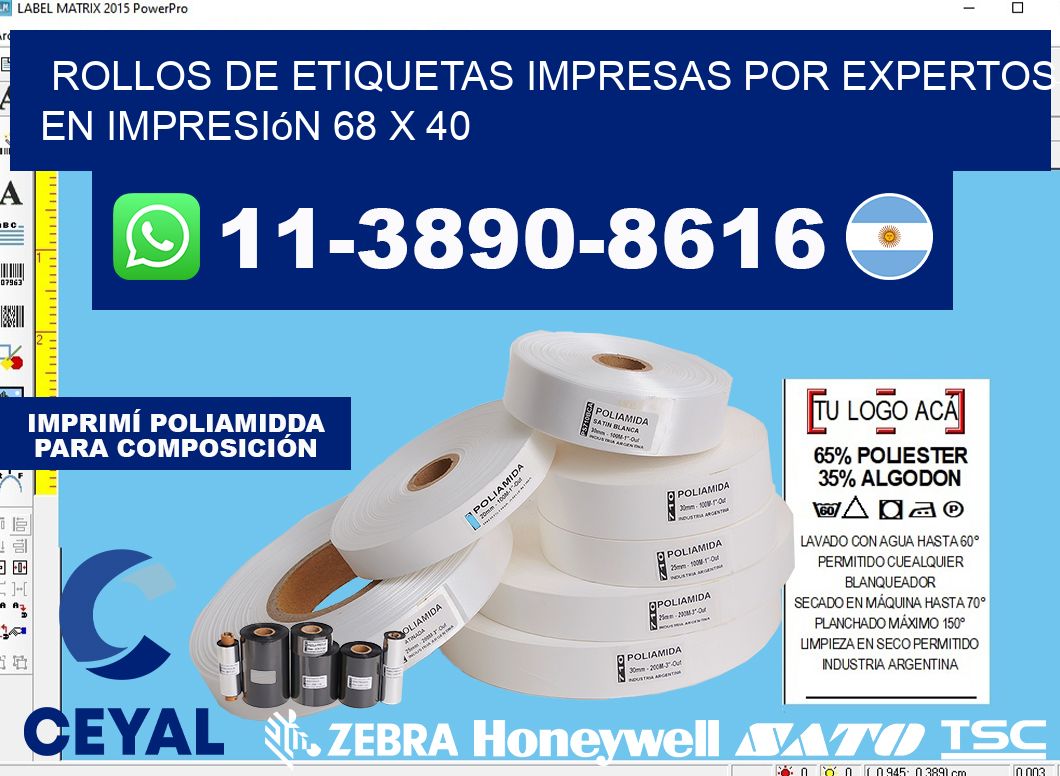 rollos de etiquetas impresas por expertos en impresión 68 x 40