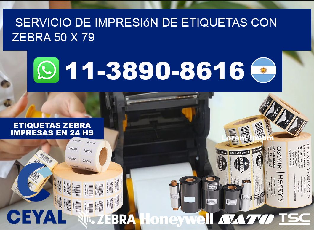 servicio de impresión de etiquetas con Zebra 50 x 79