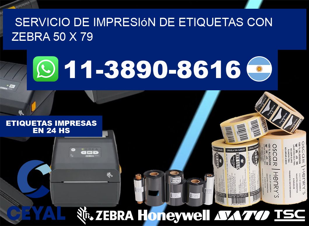 servicio de impresión de etiquetas con Zebra 50 x 79