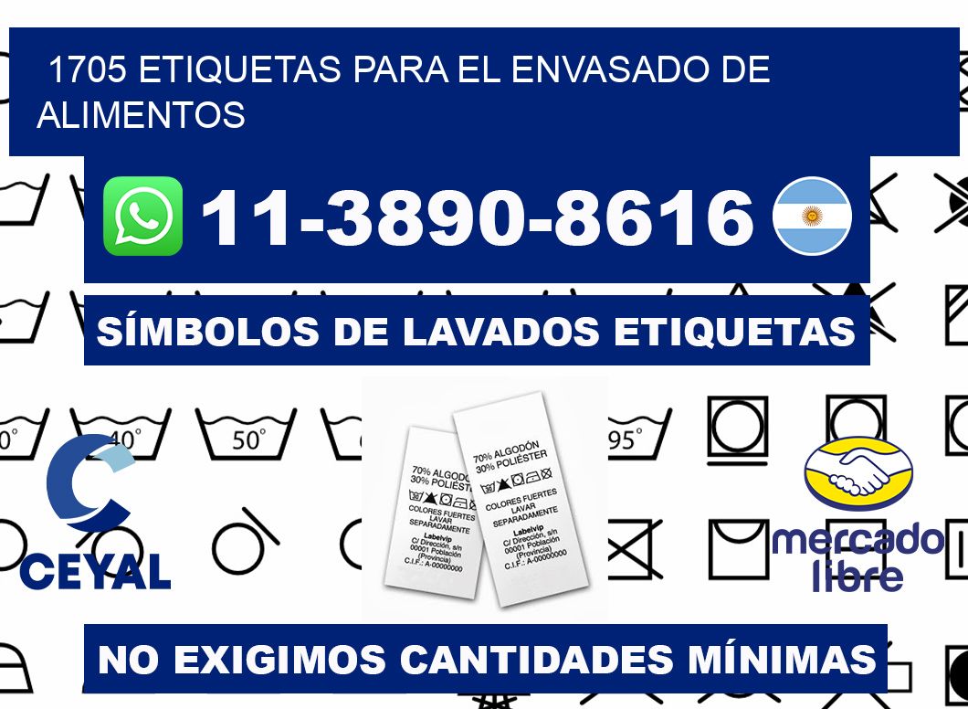 1705 etiquetas para el envasado de alimentos