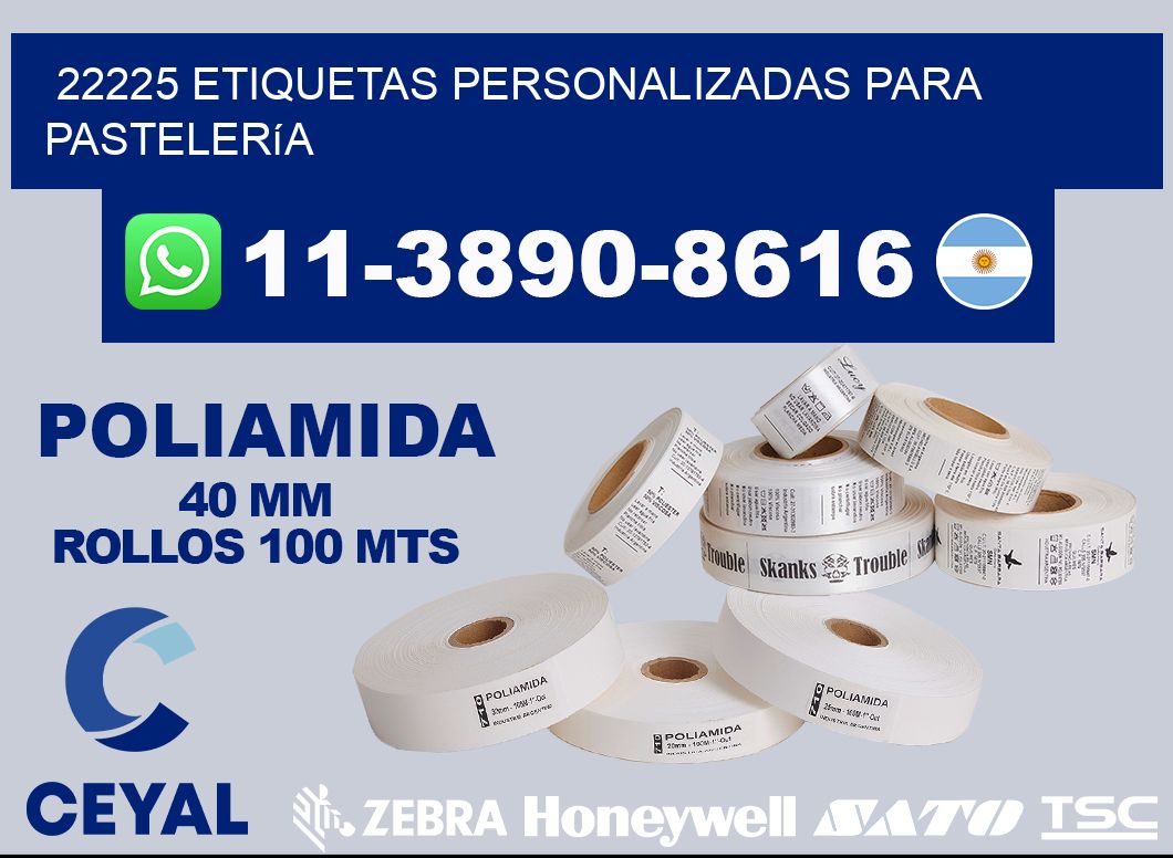 22225 etiquetas personalizadas para pastelería