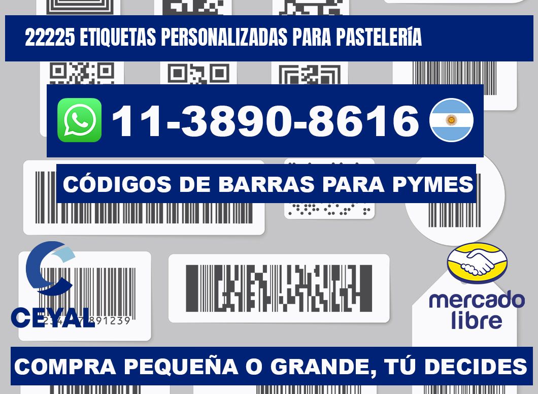 22225 etiquetas personalizadas para pastelería