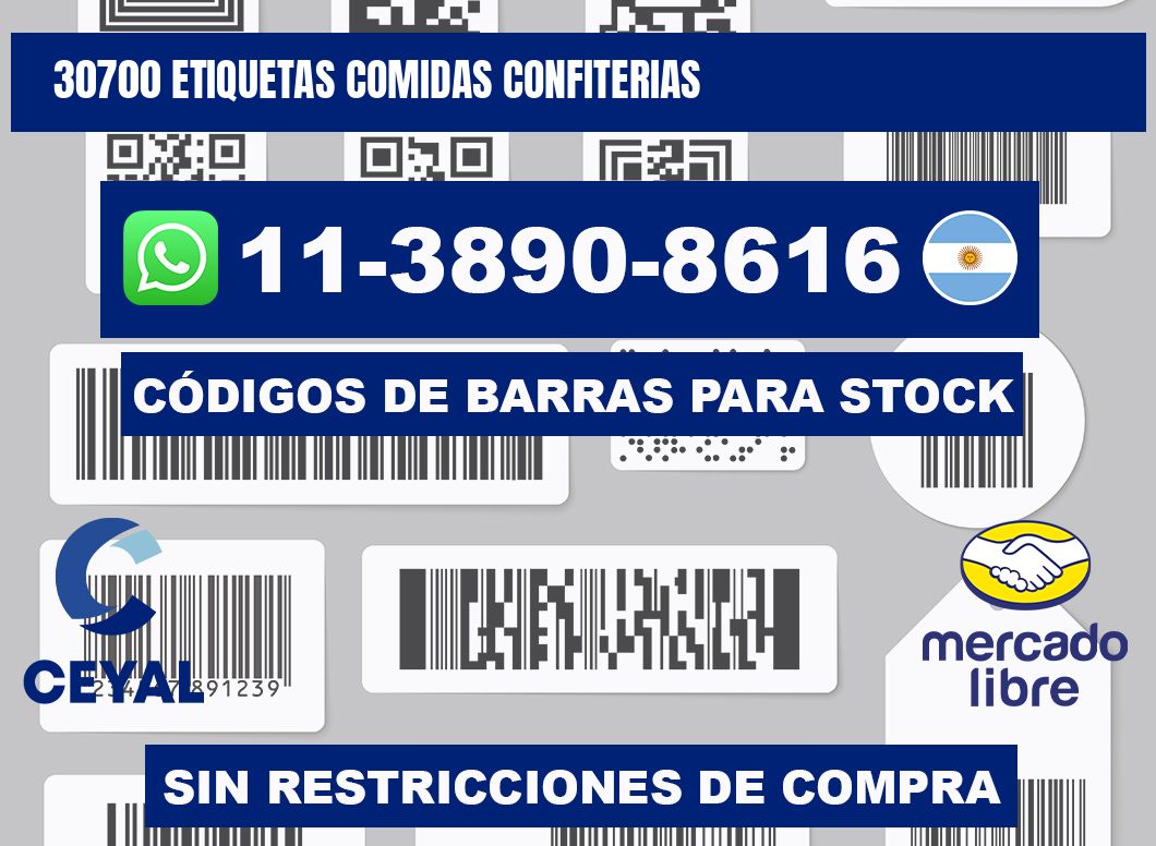 30700 etiquetas comidas confiterias
