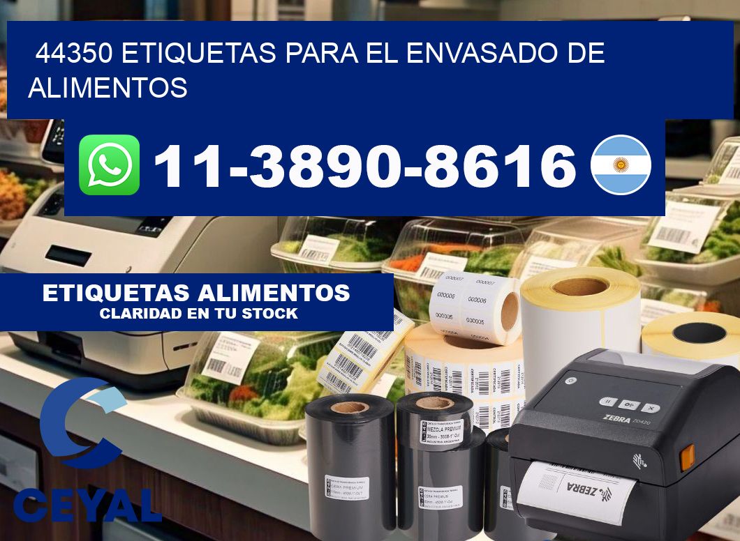 44350 etiquetas para el envasado de alimentos