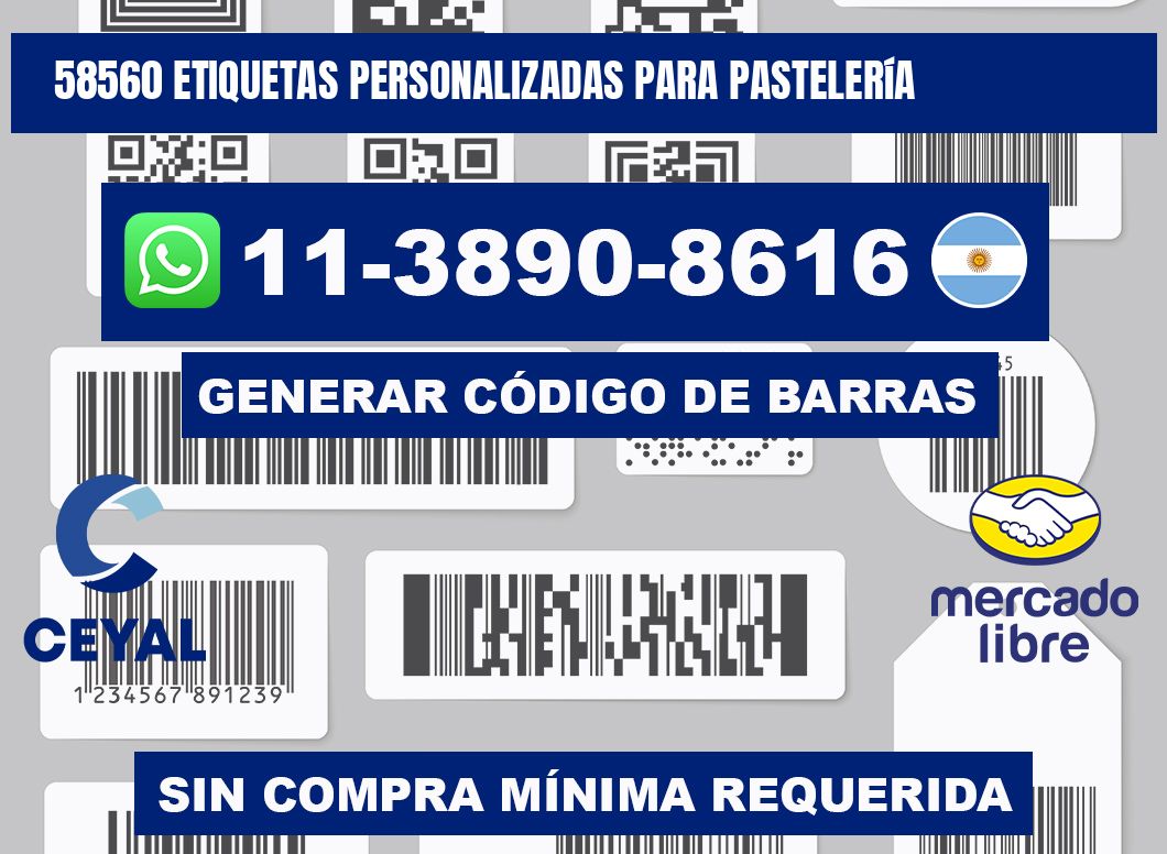 58560 etiquetas personalizadas para pastelería