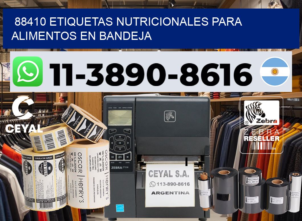 88410 etiquetas nutricionales para alimentos en bandeja