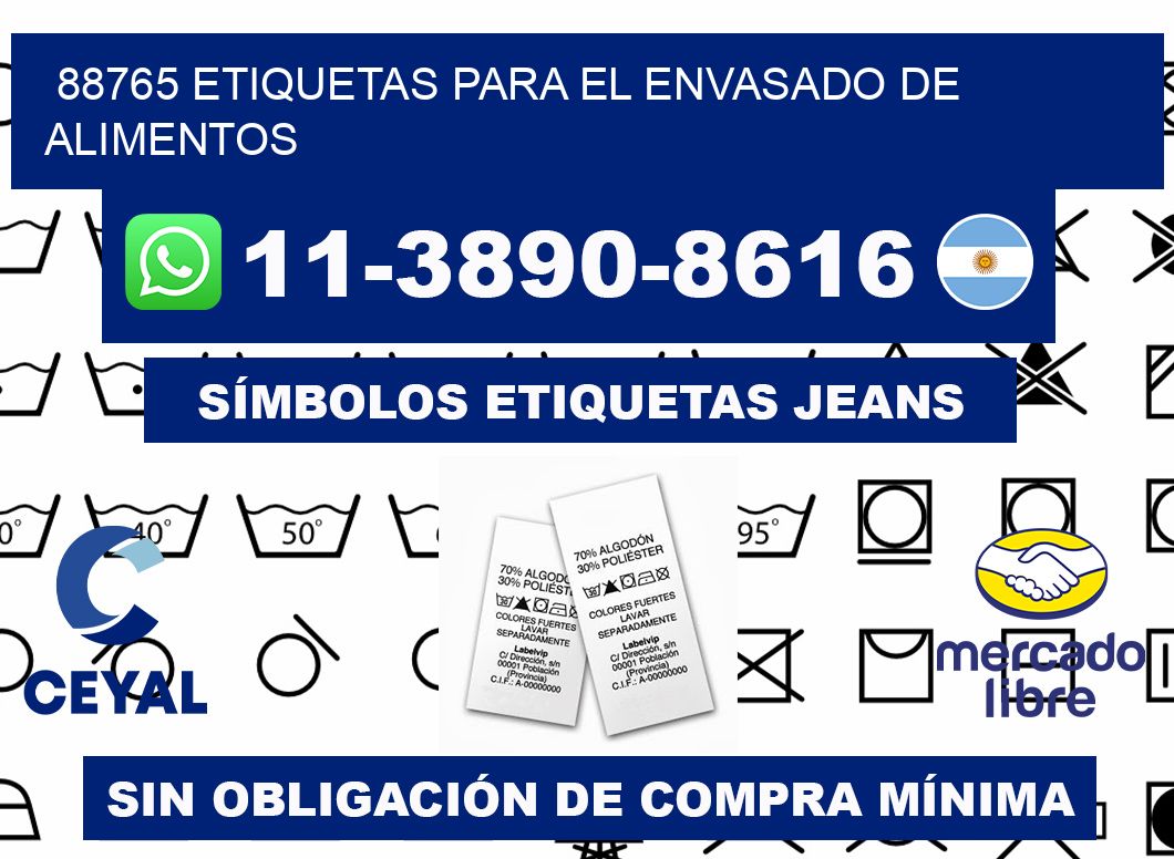 88765 etiquetas para el envasado de alimentos