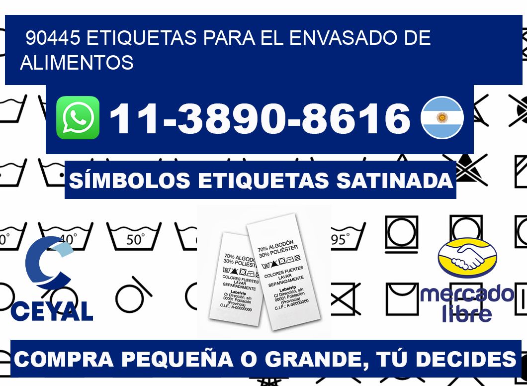 90445 etiquetas para el envasado de alimentos