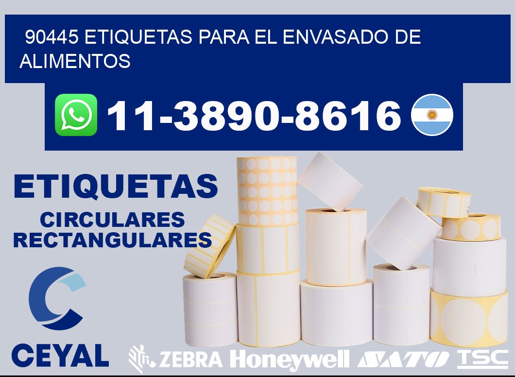 90445 etiquetas para el envasado de alimentos