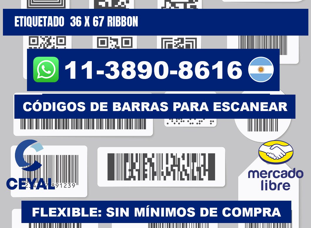 Etiquetado  36 x 67 ribbon