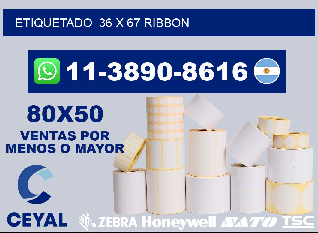 Etiquetado  36 x 67 ribbon