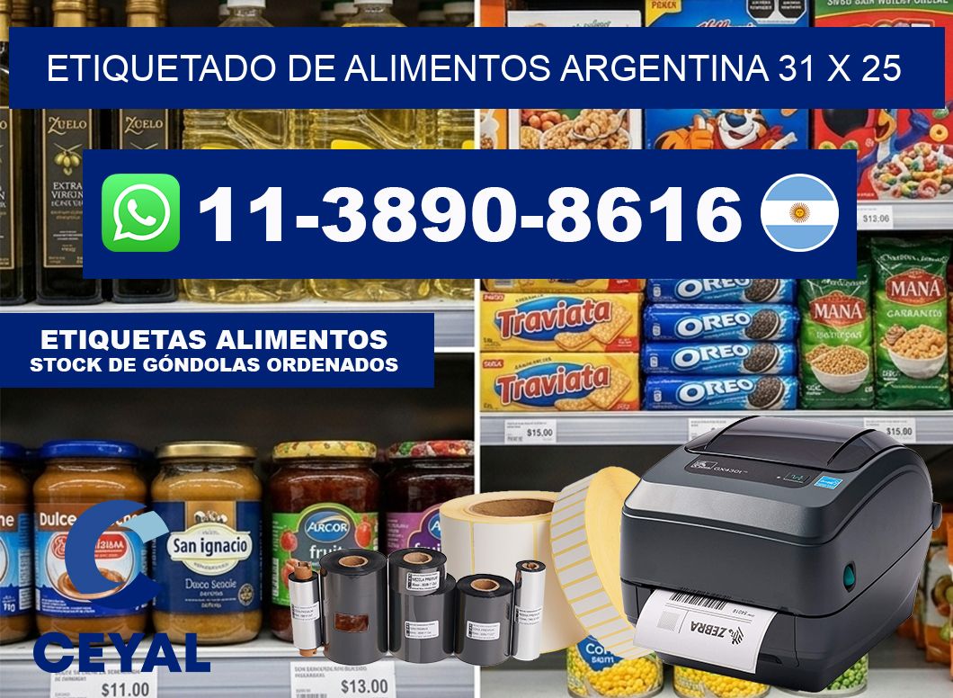 Etiquetado de alimentos Argentina 31 x 25