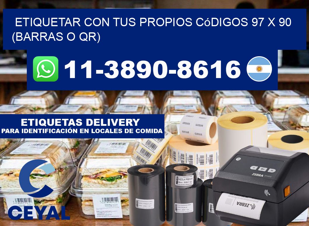 Etiquetar con tus propios códigos 97 x 90 (barras o QR)