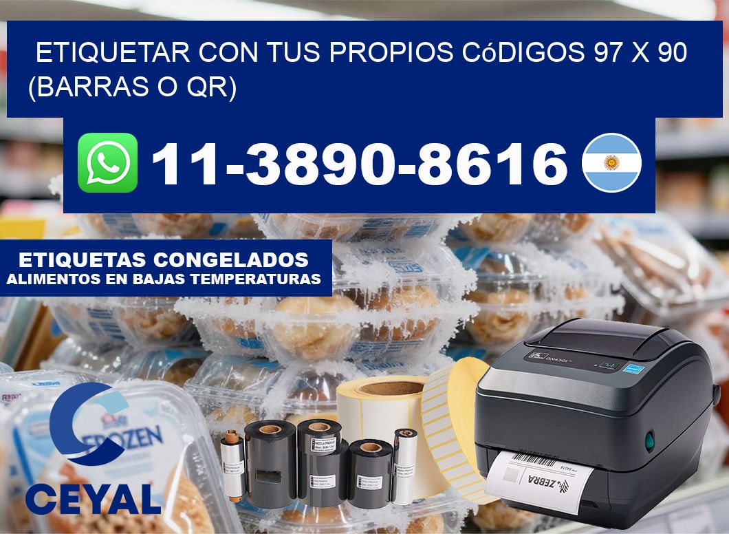 Etiquetar con tus propios códigos 97 x 90 (barras o QR)
