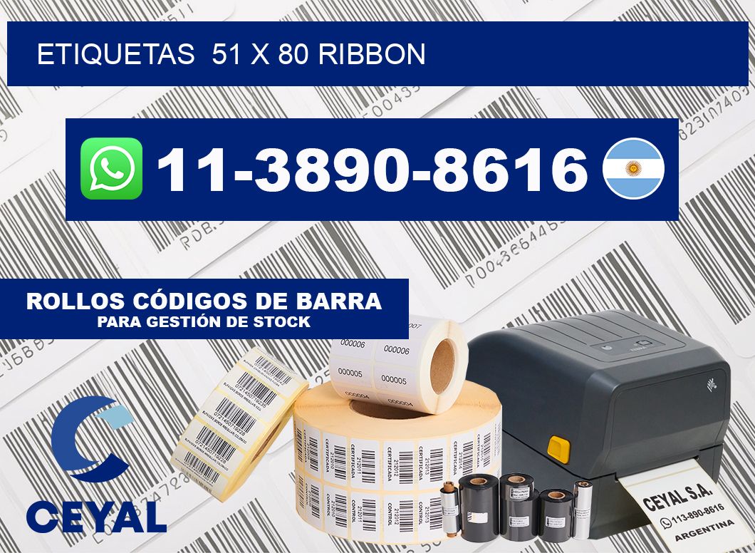 Etiquetas  51 x 80 ribbon