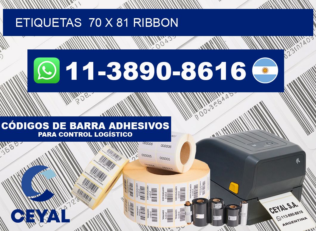 Etiquetas  70 x 81 ribbon