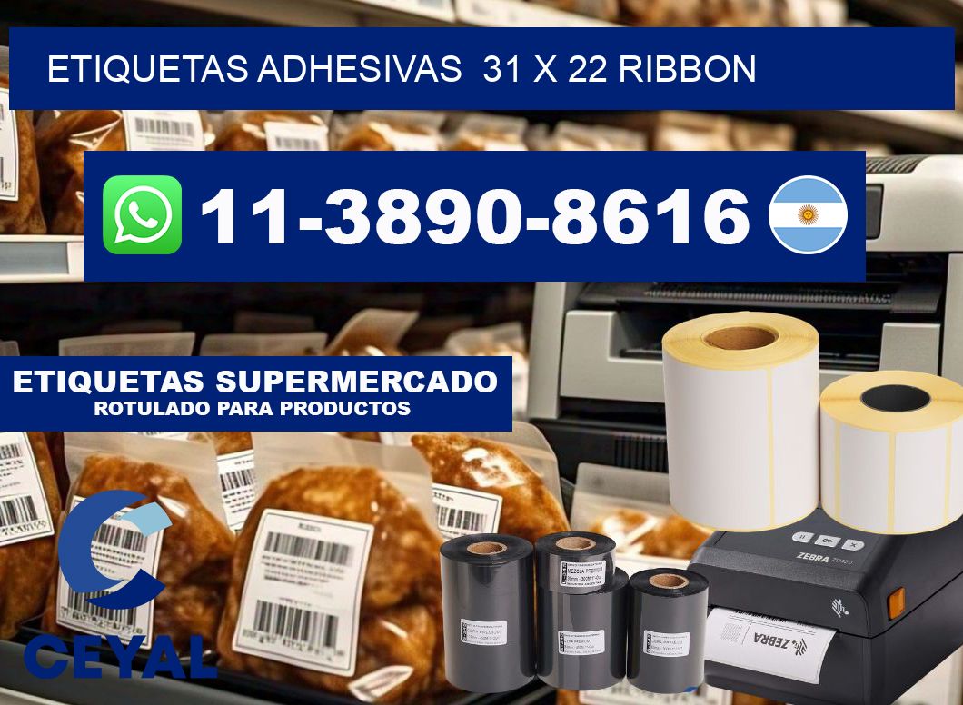 Etiquetas adhesivas 31 x 22 ribbon