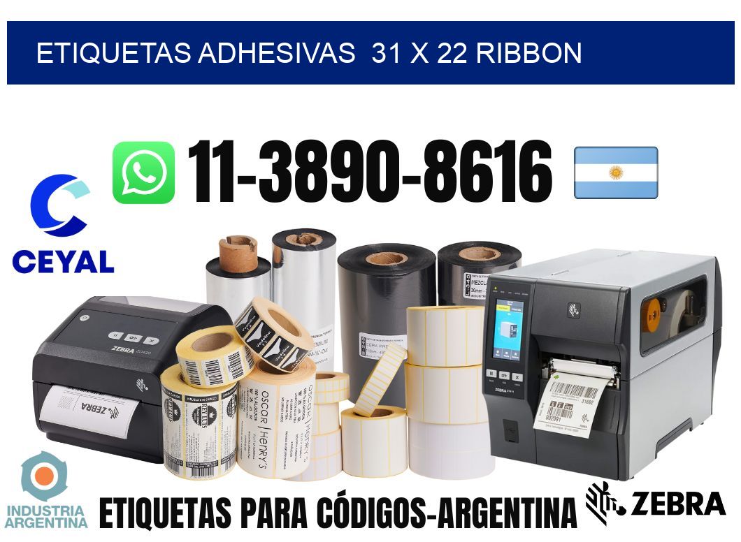 Etiquetas adhesivas 31 x 22 ribbon