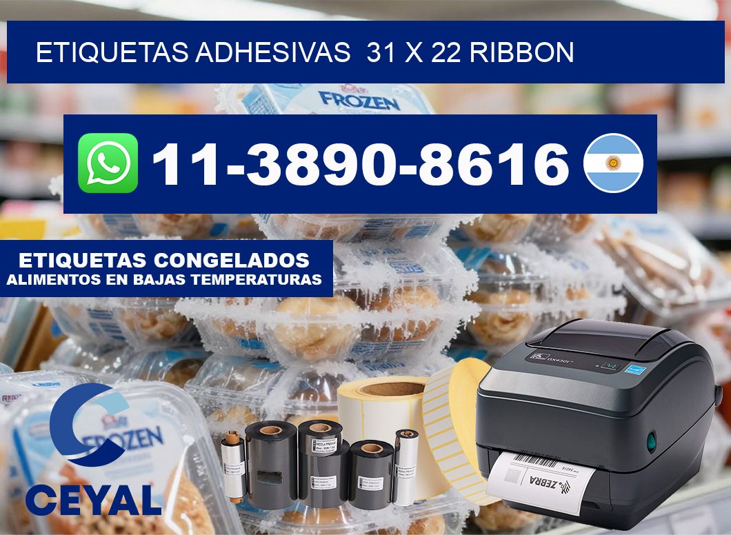 Etiquetas adhesivas  31 x 22 ribbon