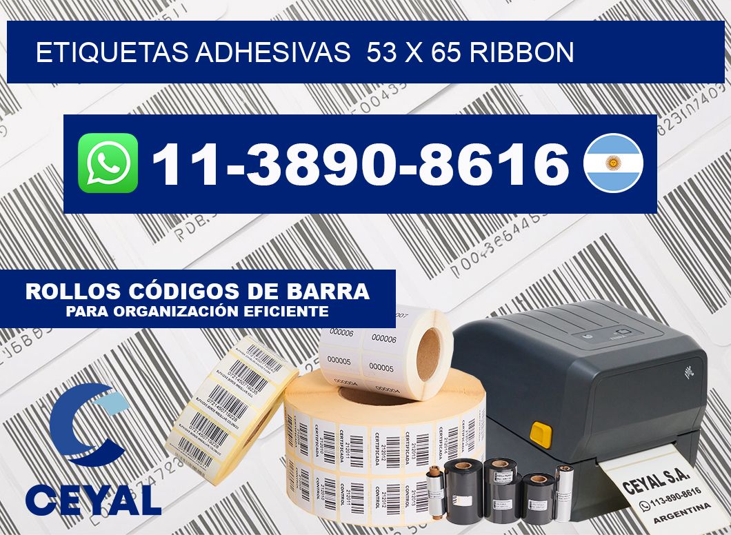 Etiquetas adhesivas  53 x 65 ribbon