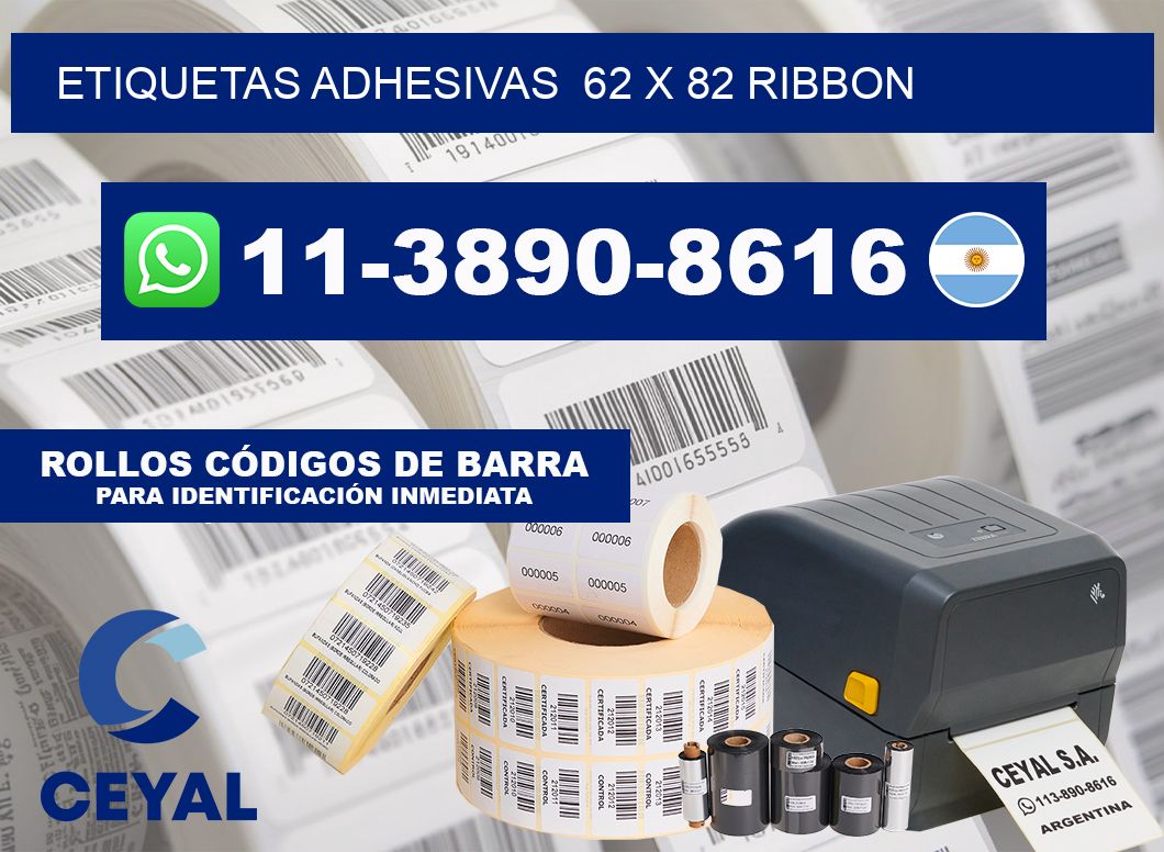Etiquetas adhesivas  62 x 82 ribbon