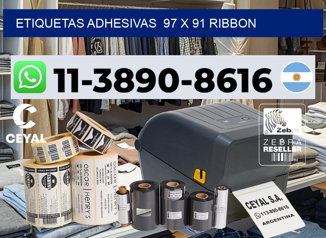 Etiquetas adhesivas  97 x 91 ribbon