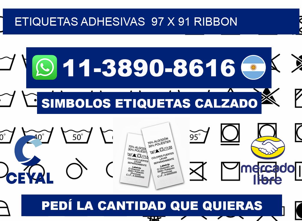 Etiquetas adhesivas  97 x 91 ribbon