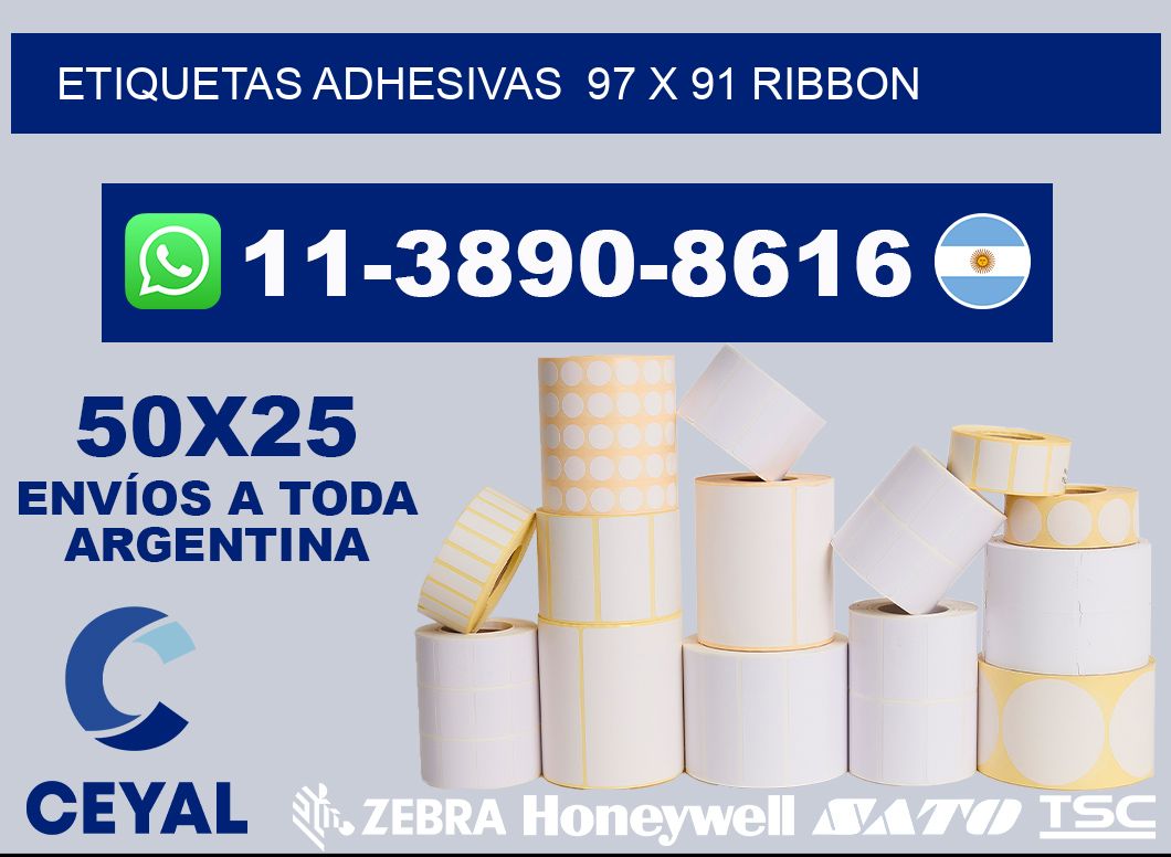 Etiquetas adhesivas  97 x 91 ribbon