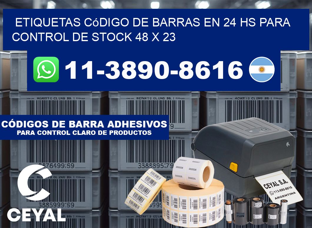 Etiquetas código de barras en 24 hs para control de stock 48 x 23