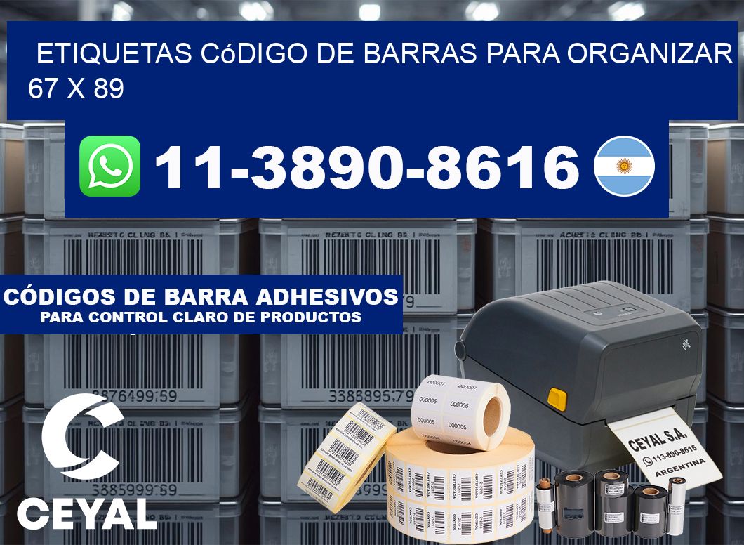Etiquetas código de barras para organizar 67 x 89