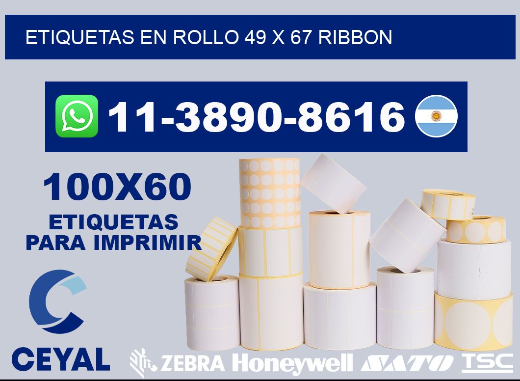 Etiquetas en rollo 49 x 67 ribbon