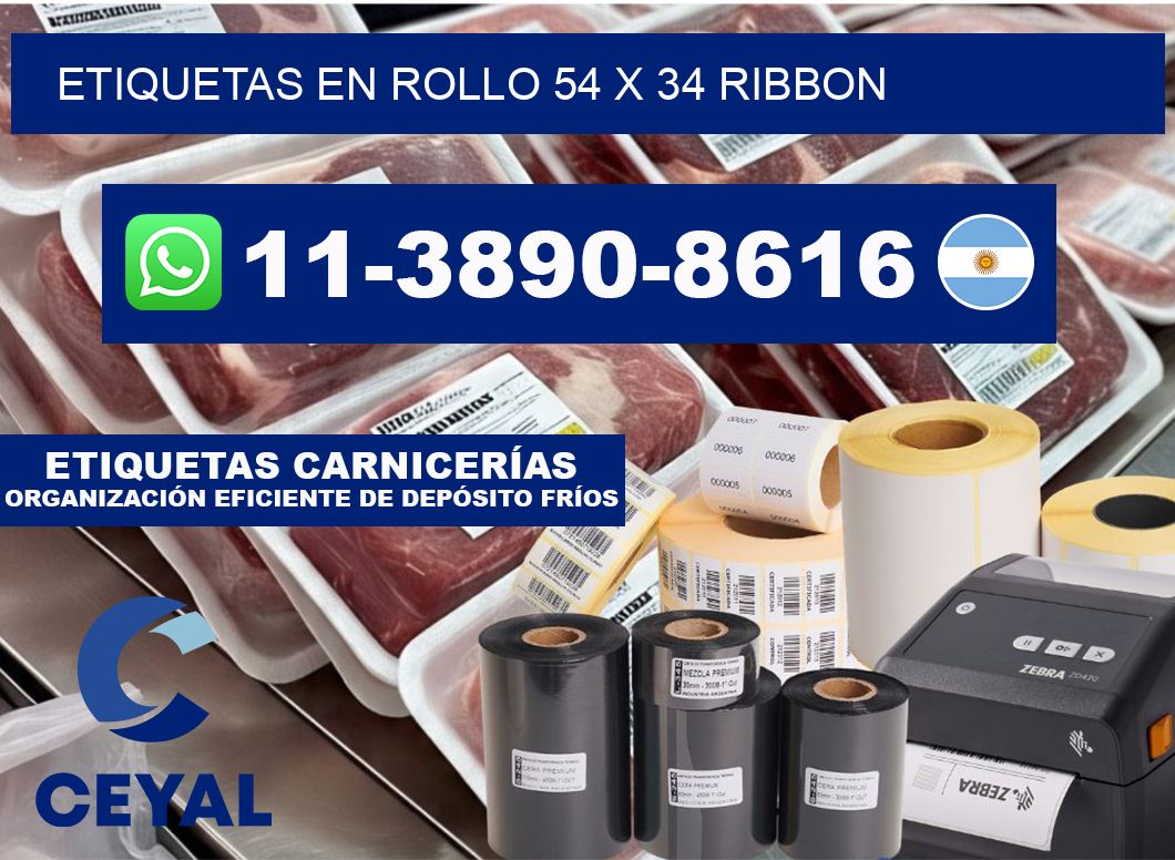 Etiquetas en rollo 54 x 34 ribbon