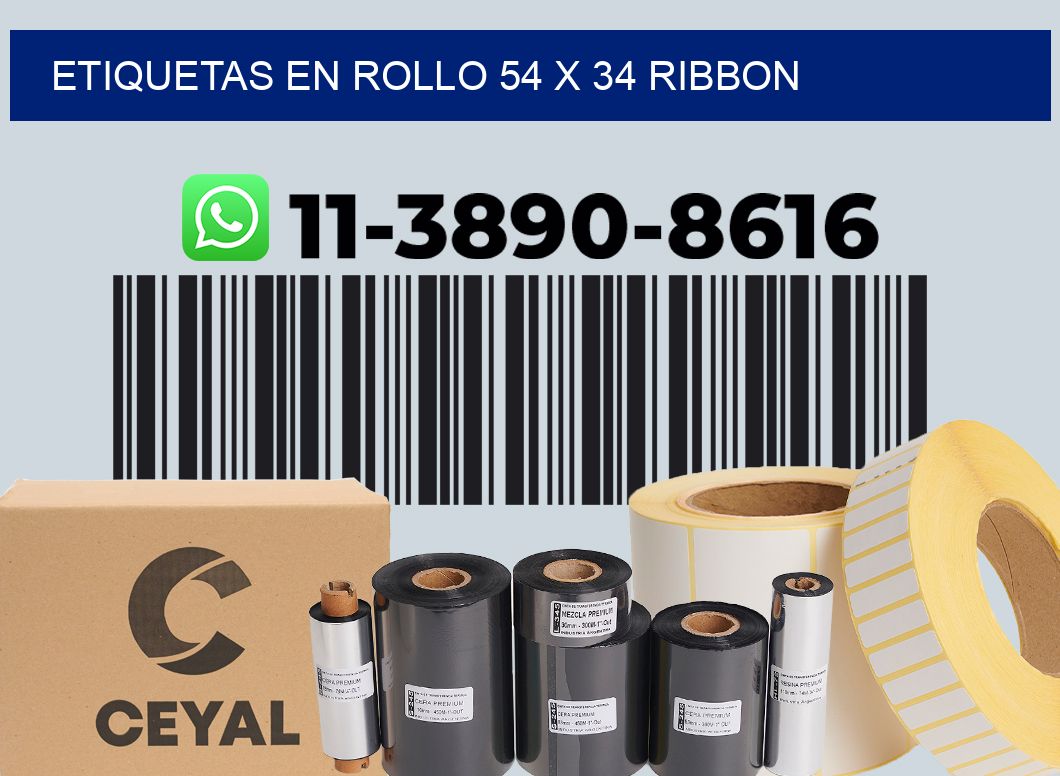 Etiquetas en rollo 54 x 34 ribbon