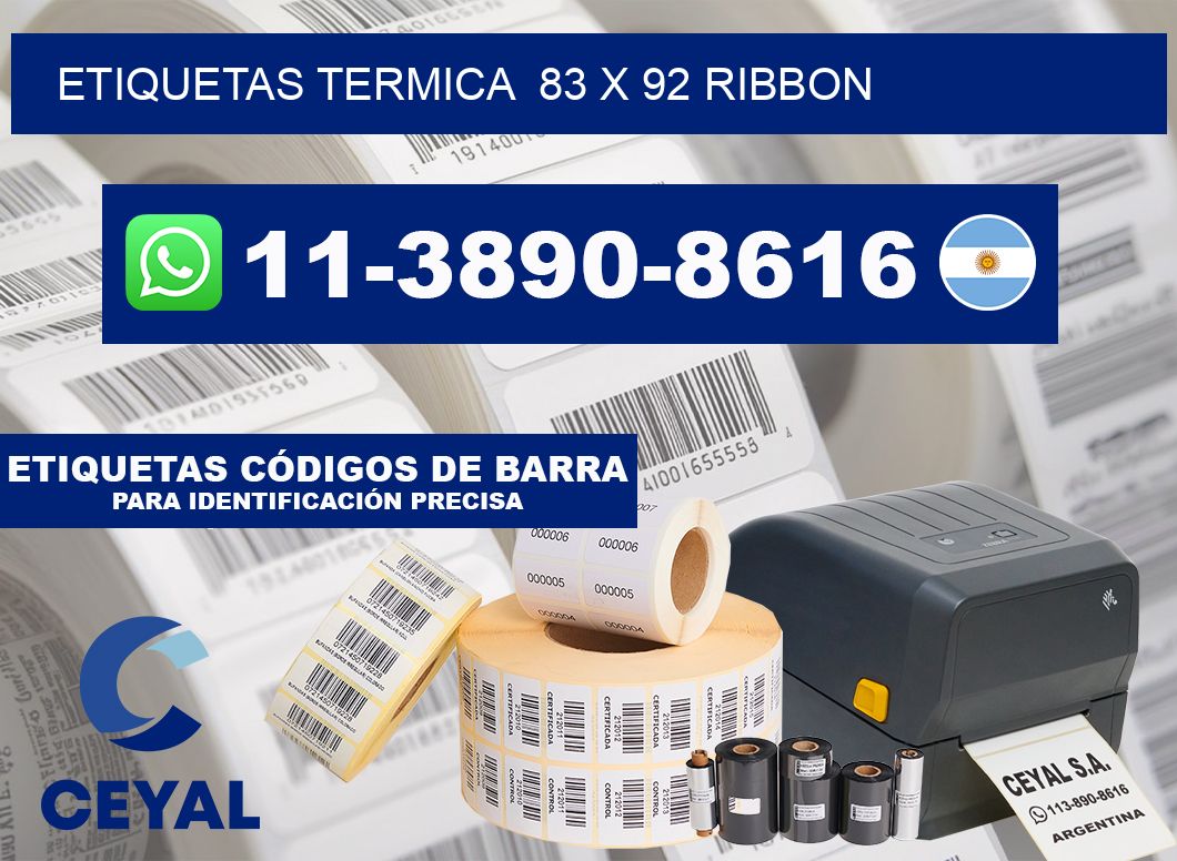 Etiquetas termica  83 x 92 ribbon