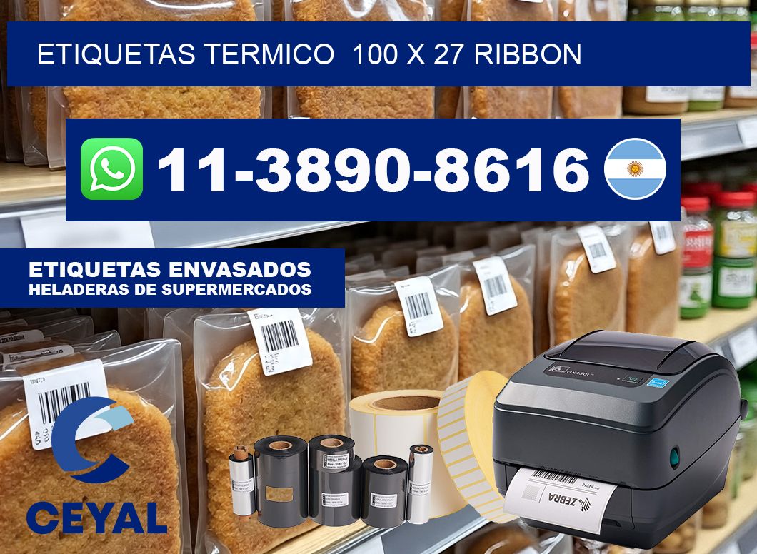 Etiquetas termico  100 x 27 ribbon
