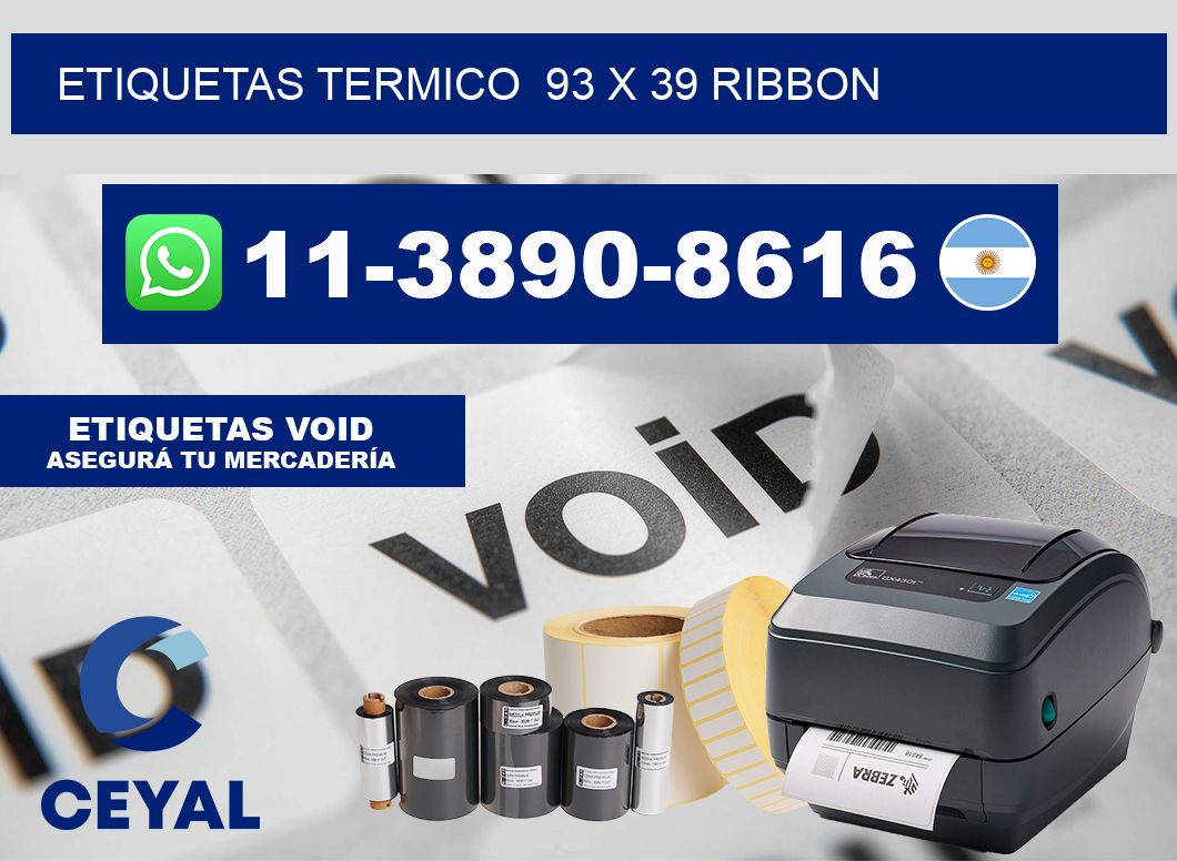 Etiquetas termico  93 x 39 ribbon