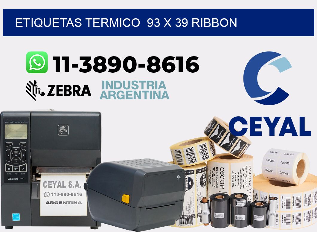 Etiquetas termico  93 x 39 ribbon