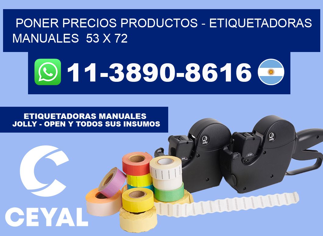 Poner precios productos - Etiquetadoras Manuales 53 x 72