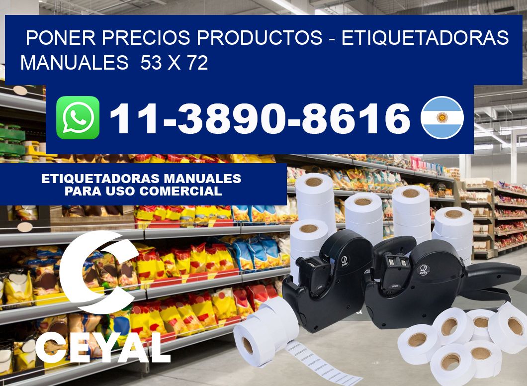 Poner precios productos - Etiquetadoras Manuales 53 x 72