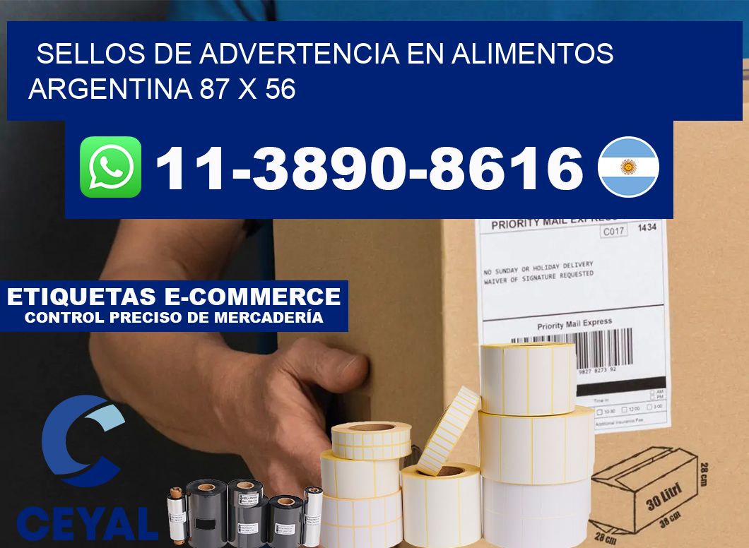 Sellos de advertencia en Alimentos argentina 87 x 56