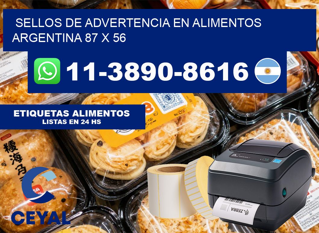 Sellos de advertencia en Alimentos argentina 87 x 56