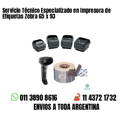 Servicio Técnico Especializado en Impresora de Etiquetas Zebra 65 x 93