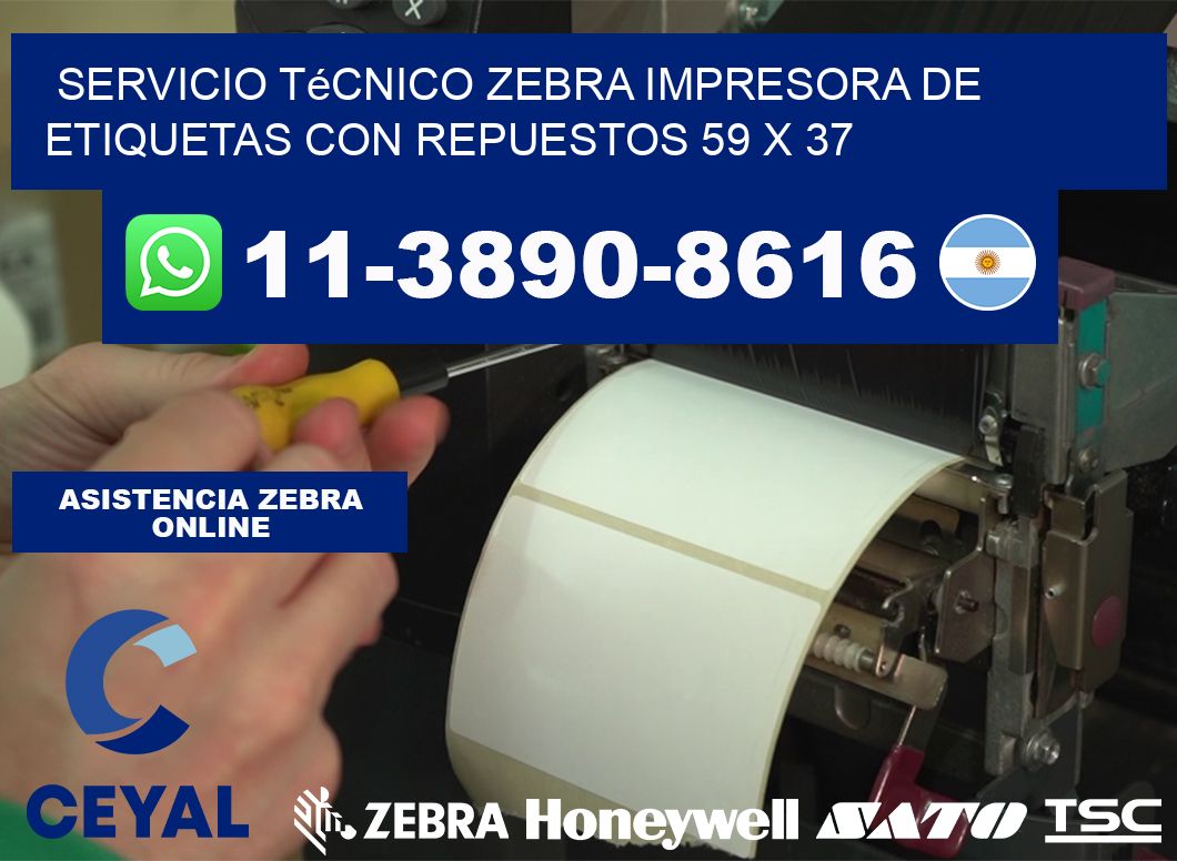 Servicio Técnico Zebra Impresora de Etiquetas con Repuestos 59 x 37