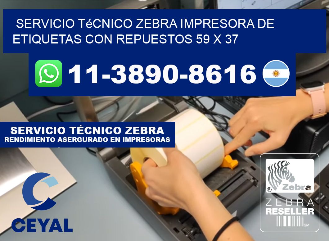 Servicio Técnico Zebra Impresora de Etiquetas con Repuestos 59 x 37