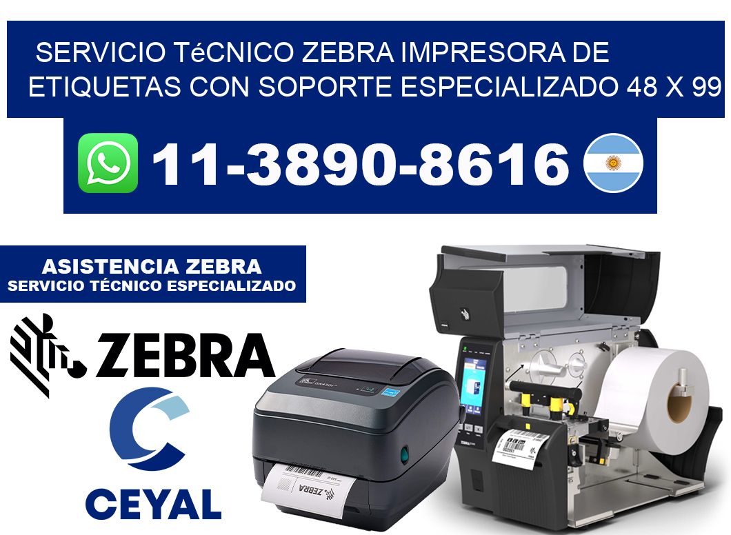Servicio Técnico Zebra Impresora de Etiquetas con Soporte Especializado 48 x 99