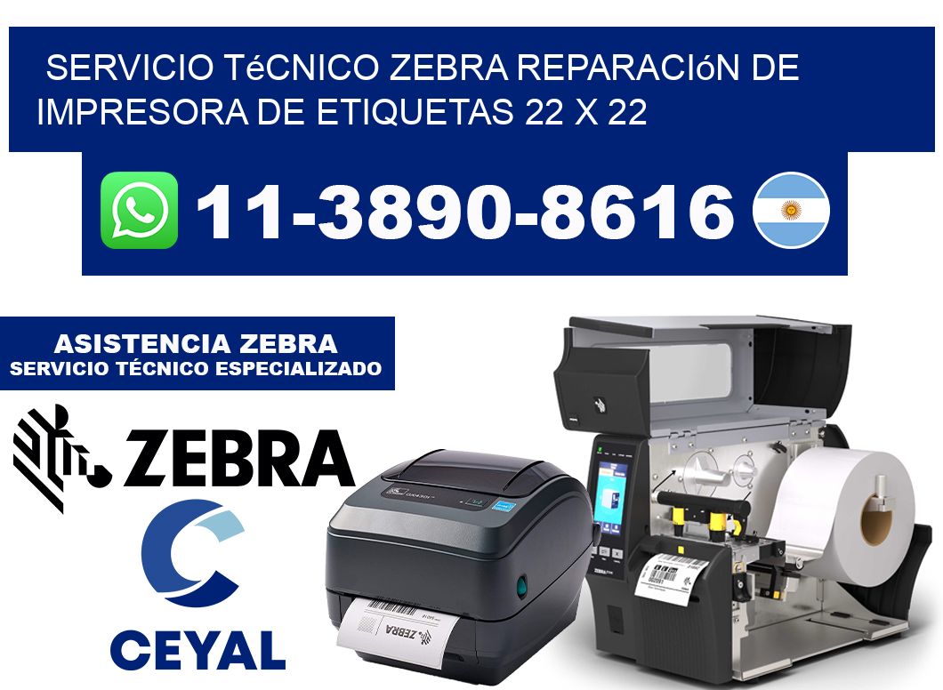 Servicio Técnico Zebra Reparación de Impresora de Etiquetas 22 x 22