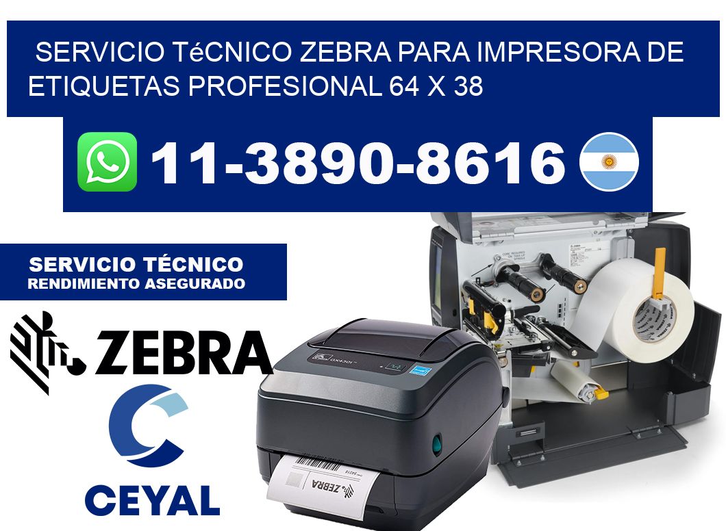 Servicio Técnico Zebra para Impresora de Etiquetas Profesional 64 x 38