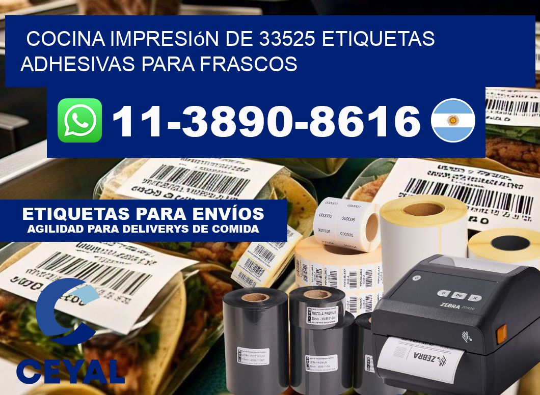 cocina impresión de 33525 etiquetas adhesivas para frascos