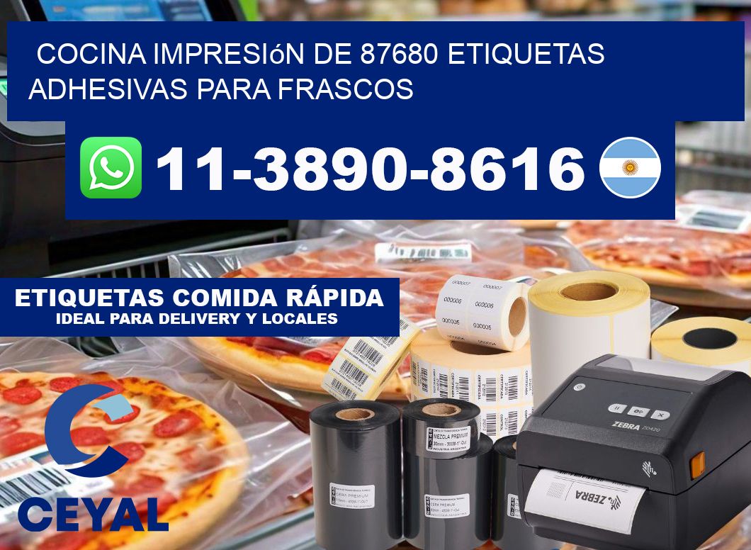 cocina impresión de 87680 etiquetas adhesivas para frascos